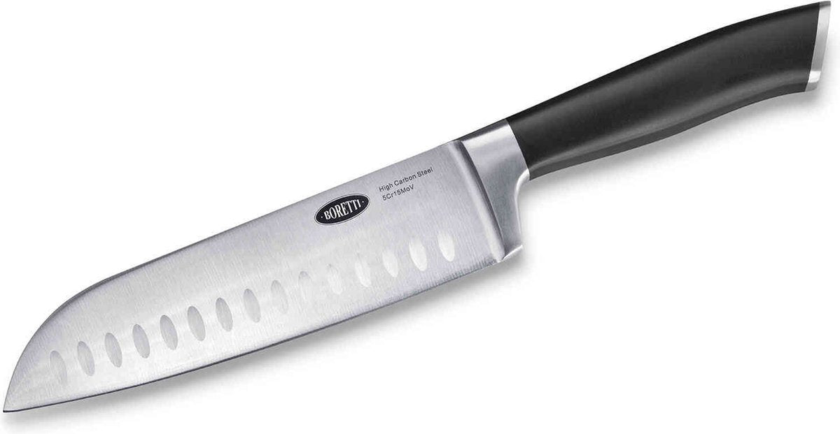 Couteau Boretti Santoku – couteau de cuisine japonais professionnel pour la précision et le contrôle