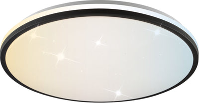 Brilliant taya - plafonnier - ø 49,5 cm - led 36w - 5400lm - 2700k-6500k - cct - ip44 - télécommande - minuterie - veilleuse - noir et blanc