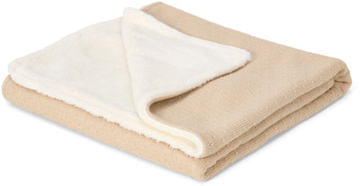 Couverture de berceau tricotée Little Dutch - polaire - beige - essentiels