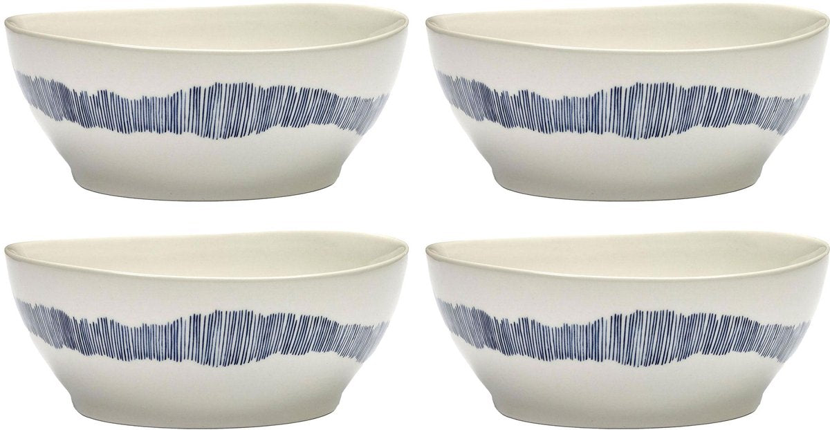 Serax - fête ottolenghi - bol l - blanc bleu - 18 ø - 4 pièces