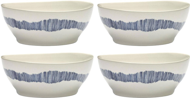 Serax - fête ottolenghi - bol l - blanc bleu - 18 ø - 4 pièces