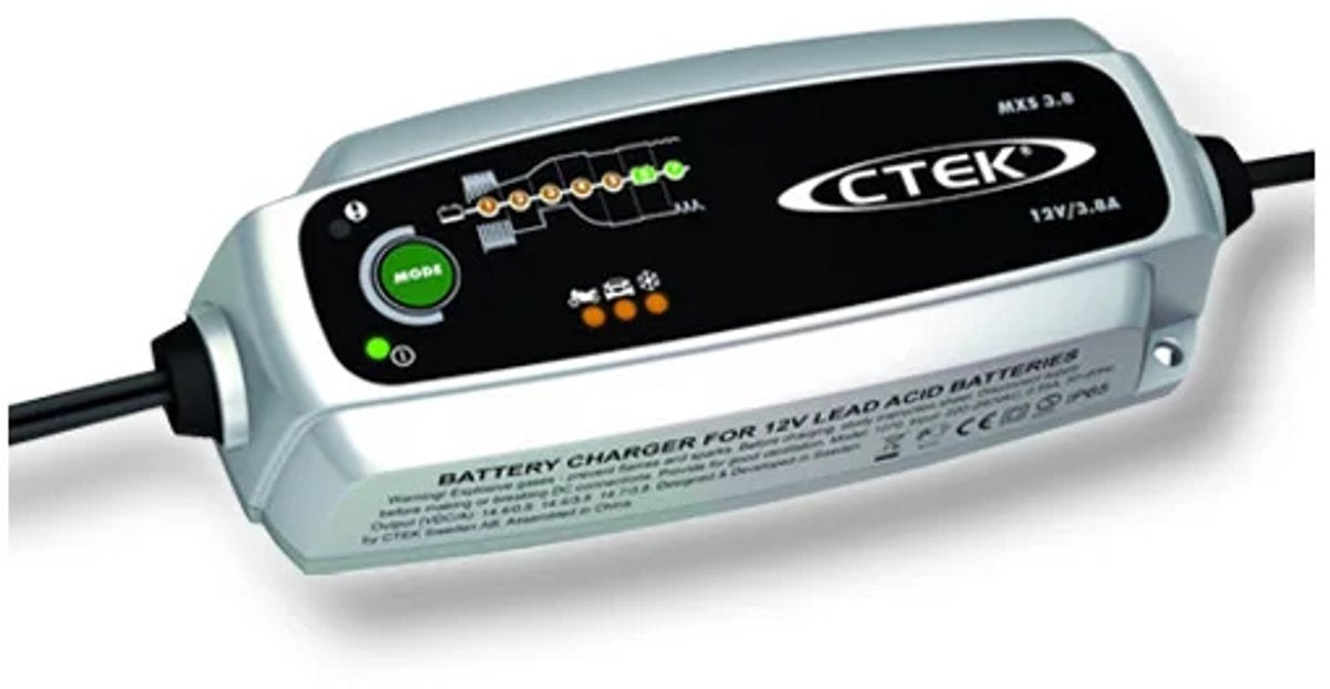 Chargeur de batterie Ctek MXS 3.8 – 12 V 3,8 A en 7 étapes pour batteries au plomb