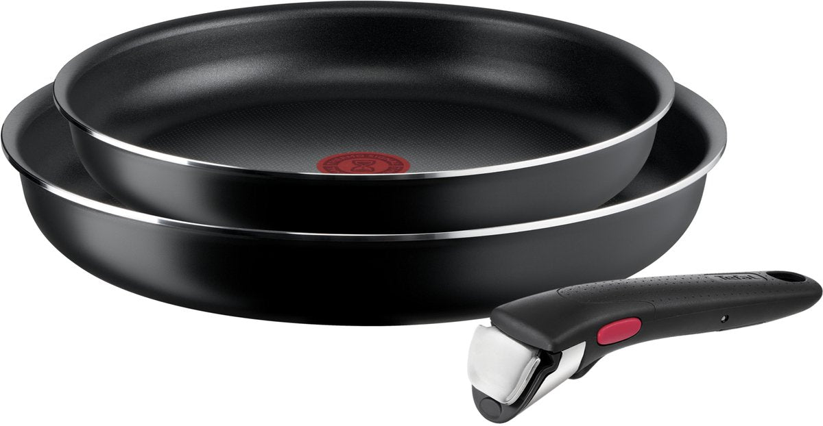 Tefal ingenio easy cooking clean - set de casseroles - 3 pièces - ne convient pas à l'induction - empilable - poignée amovible