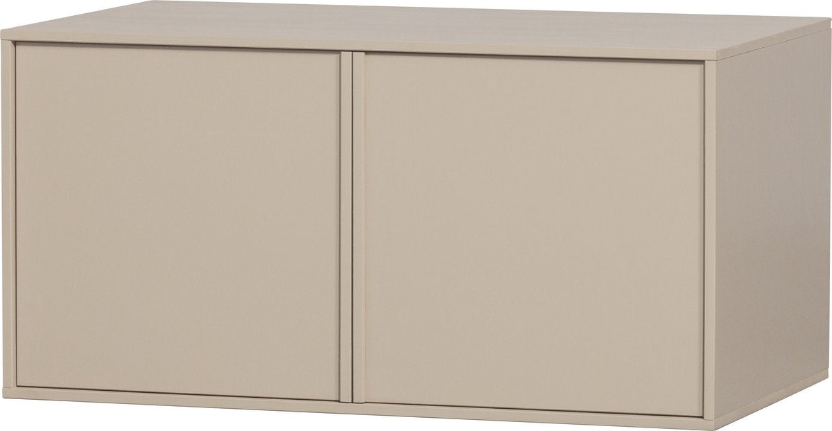 Vtwonen armoire quotidienne double - bois de pin - gris dakargrau - 50x100x58 cm