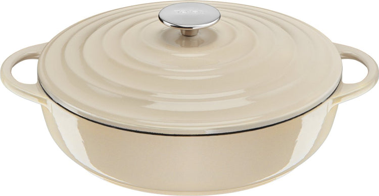 Tefal lov - poêle basse - 3,8l - ø 28 cm - beige - convient pour induction - revêtement céramique