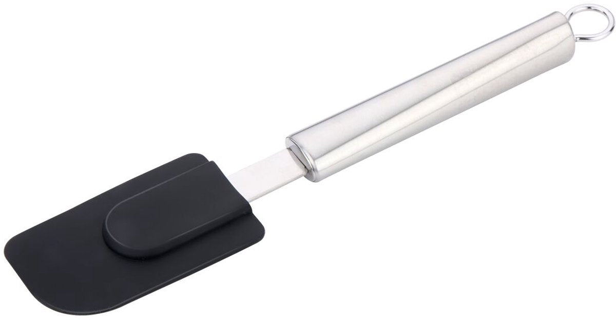 Alpin | escroc | grattoir à poêle - argent noir - acier inoxydable silicone - 24 cm - spatule pour ustensiles de cuisine - robuste - ustensiles de cuisine résistants à la chaleur - va au lave-vaisselle | spatule