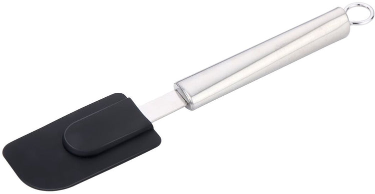 Alpin | escroc | grattoir à poêle - argent noir - acier inoxydable silicone - 24 cm - spatule pour ustensiles de cuisine - robuste - ustensiles de cuisine résistants à la chaleur - va au lave-vaisselle | spatule