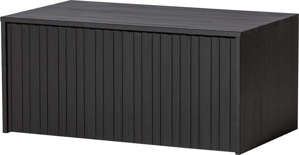 Woood nouveau banc coffre à gravure - pin - noir - 40x88x50