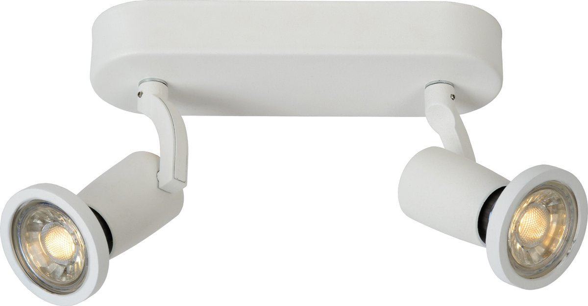 Lucide jaster-led - spot de plafond (plafonnier) - led - gu10 - 2x5w 2700k - blanc