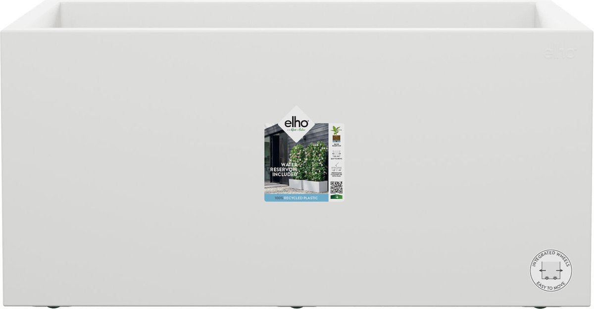 Elho vivo next lang 80 - jardinière pour intérieur extérieur rectangulaire - 100% plastique recyclé - l 78,0 x h 37,9 cm - blanc