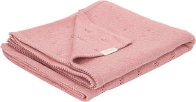 Couverture de berceau Little Dutch - taille berceau - couverture filles - rose blush, rose - pure
