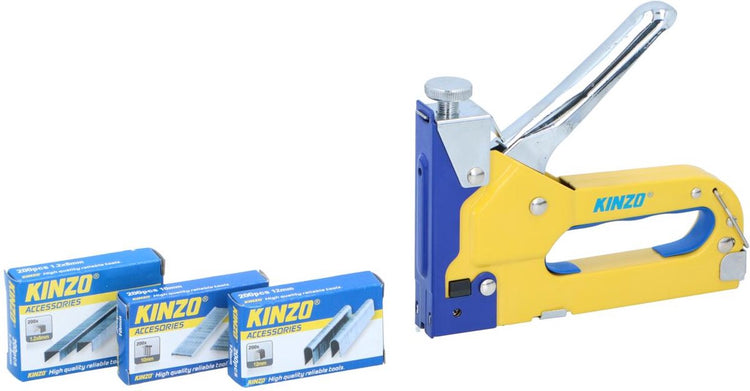 Agrafeuse Kinzo - 3 voies - 4-14mm - avec agrafes, agrafes et clous