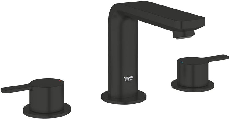Grohe Lineare nouveau mitigeur de lavabo 3 trous taille M – avec garniture de vidage – ecojoy – fixation rapide – noir mat