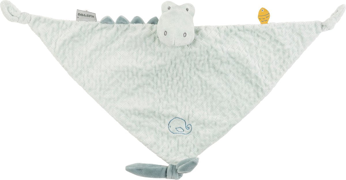 Nattou doudou doudou - crocodile - roméo, jules et sally - 65x30 cm - vert clair
