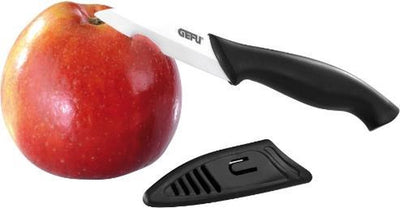 Couteau céramique Gefu ceramo – 18,5 cm – pour fruits et légumes – noir et blanc