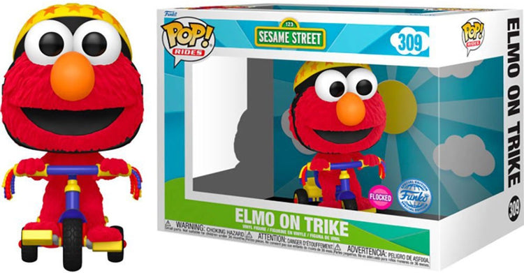 Funko-pop ! manèges d'animation : sésame street elmo sur trike (édition spéciale exclusive floquée)