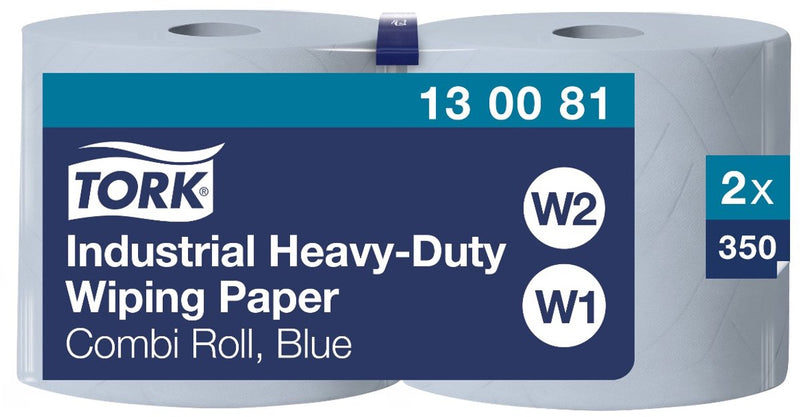 Tork 130081 2pcs essuie-glace 440 3 plis bleu 119 m x 24 cm paquet de 2 rouleaux 350 feuilles (130081)