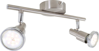 Briloner cool - plafonnier - lumière blanc chaud 3 000k - 250lm - raccord gu10 - spots en saillie - spots orientables et orientables - métal - nickel mat