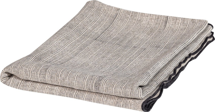 Plaid unique Woood - lin viscose - noir blanc cassé - 53x49x48