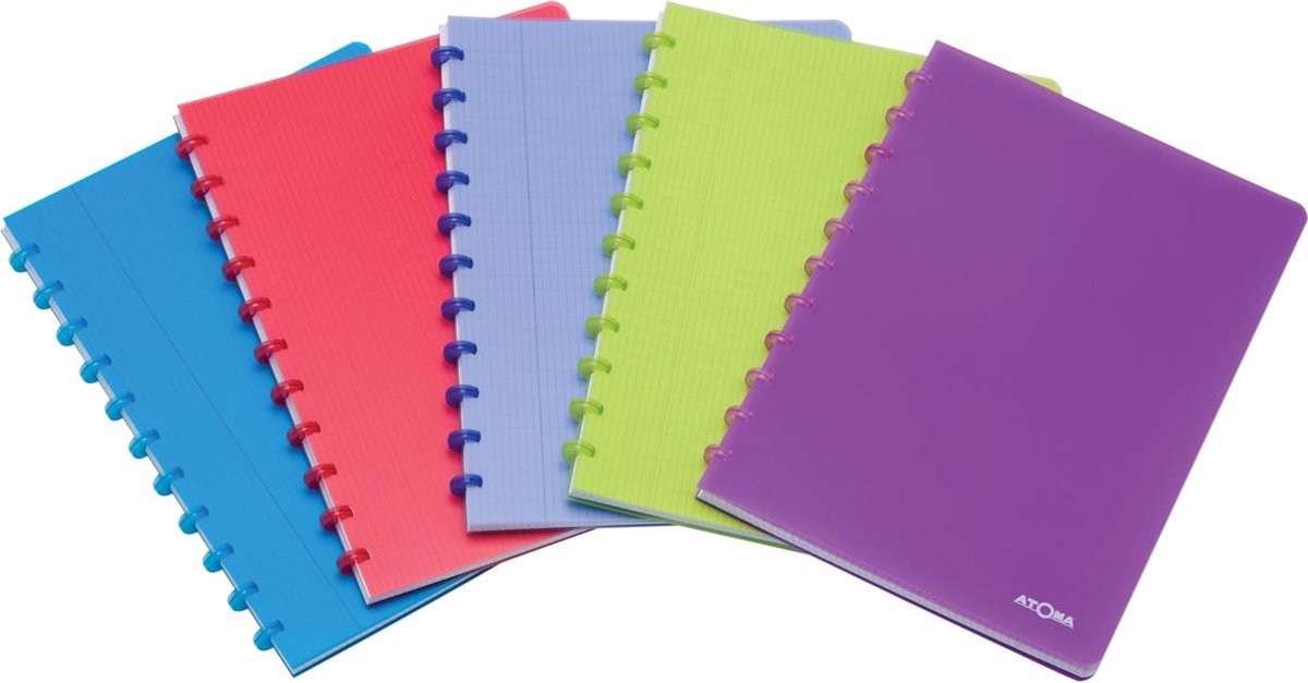 Atoma cahier a4 ligne 144 pages pp assortis - 10 pièces