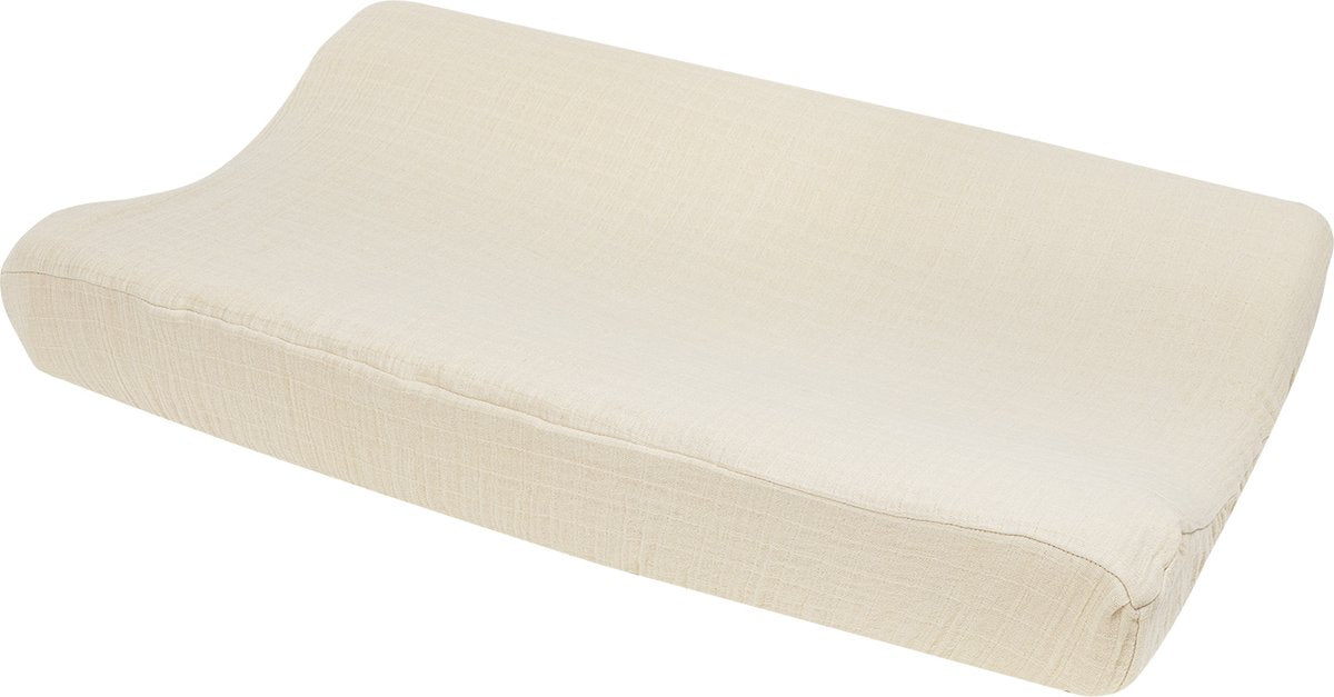 Housse de matelas à langer Meyco baby uni - hydrophile prélavée - sable doux - 50x70cm
