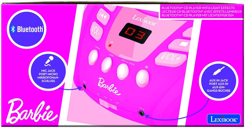 Lecteur CD Bluetooth Lexibook Barbie avec effets lumineux