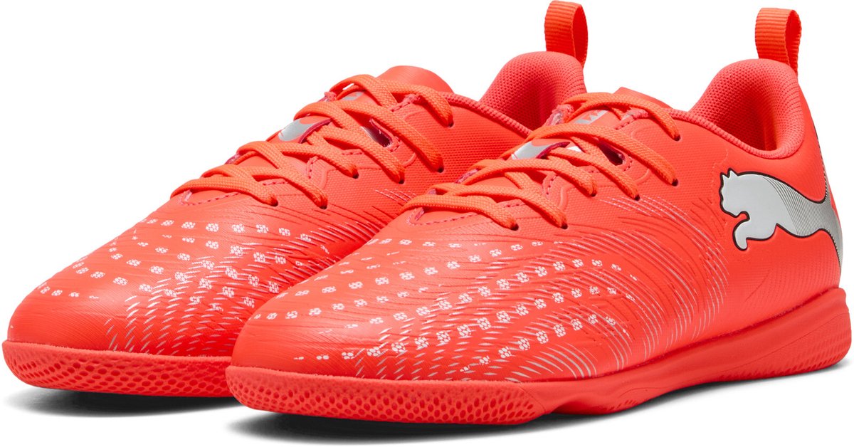 Chaussures de sport unisexe Puma future 9 play it jr - rouge brillant- blanc- noir- argent