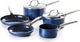 Set de poêles Blue Diamond 5 pièces avec couvercles - bleu - antiadhésif - sans PFA