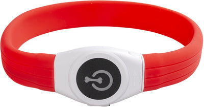 Duvo plus - vêtements pour animaux - chien - anneau lumineux flash maxi usb silicone 65x2,5x1cm rouge - 1pc
