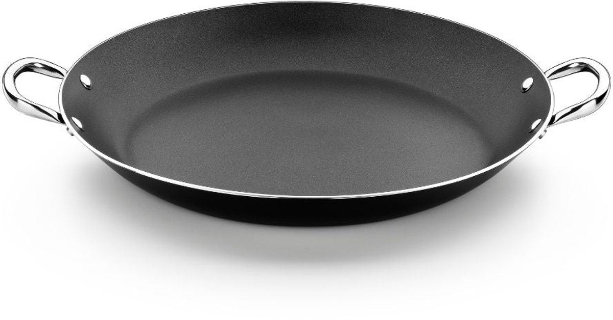 Monix résistant plus | Poêle à paella en aluminium de 30 cm avec revêtement antiadhésif, compatible tous feux dont induction