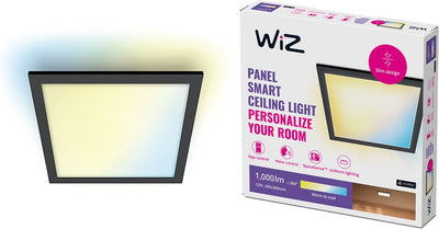 Plafonnier Wiz Panneau LED - 30 x 30 cm - lumière blanc chaud à froid - éclairage LED intelligent - 12w - carré - noir