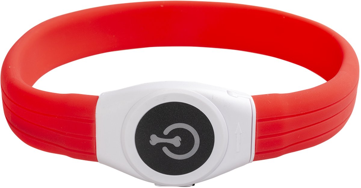 Duvo plus - vêtements pour animaux - chien - anneau lumineux flash maxi usb silicone 45x2,5x1cm rouge - 1pc
