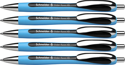 Schneider instruments d'écriture stylo à bille schneider - slider rave - plume xb - largeur de trait 1,4 mm - noir - 5 pièces - s-132501-5