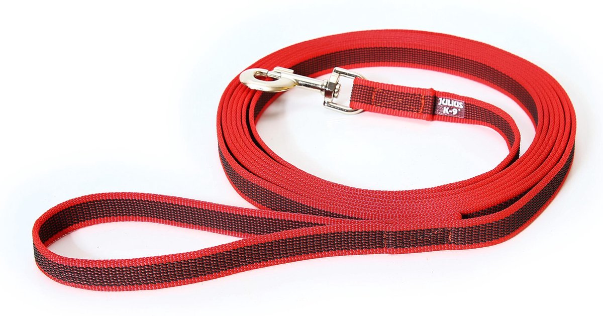 Laisse pour chien Julius k9 - antidérapante - rouge - avec poignée - 5 mètres - 20 mm