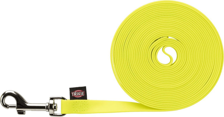 Trixie easy life câble de remorquage 13mm jaune fluo - laisse pour chien - 10 m