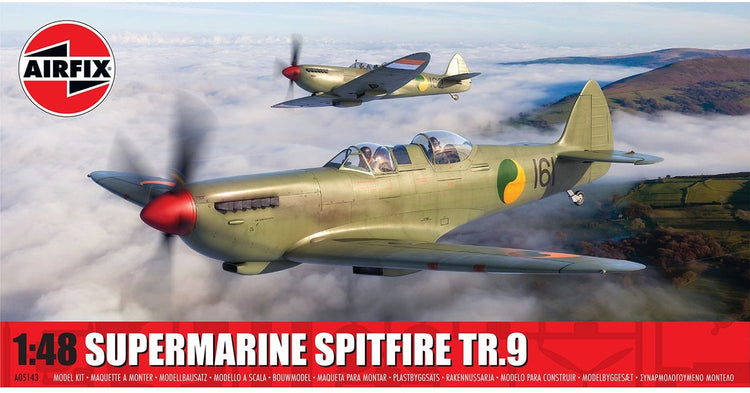 Airfix maquette avion - 05143 supermarine spitfire tr.9 - avion biplace Seconde Guerre mondiale - avion à hélice plastique - 1:48 - modélisme