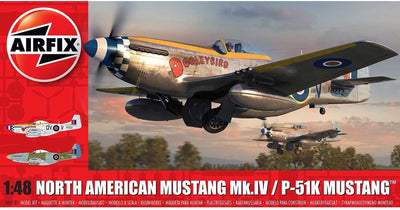 Airfix maquette avion - 05137 nord-américain mustang mk.iv - p-51k mustang - avion à hélice plastique - 1:48 - modélisme