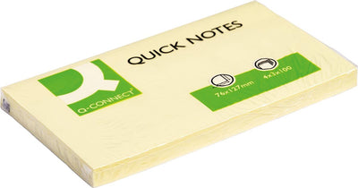 Notes rapides Q-connect, pi 76 x 127 mm, 100 feuilles, paquet de 12, jaune