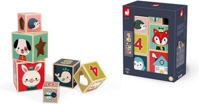 Janod - houten stapeltoren - baby forest blokken pyramide