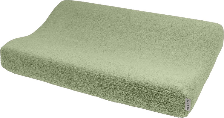 Housse de matelas à langer bébé Meyco teddy - vert olive - 50x70cm