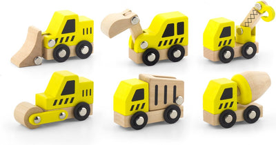 Viga mini voitures, pelles et véhicules de construction, taille 7-9 cm, 6 pièces 1 jeu