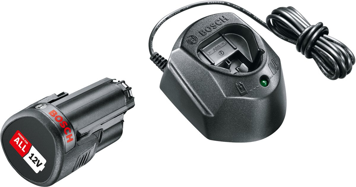 Accessoires Bosch - set 1 chargeur 1a et 1x batteries 12 v li-ion 1,5 ah 1600a01l3d