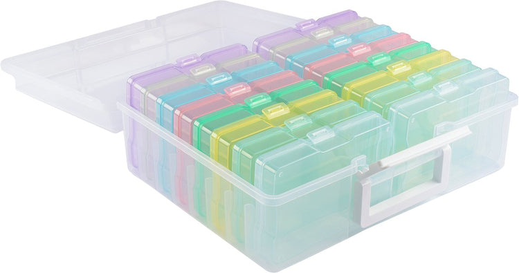 Vaessen creative • boîte de rangement avec 16 cassettes pastel