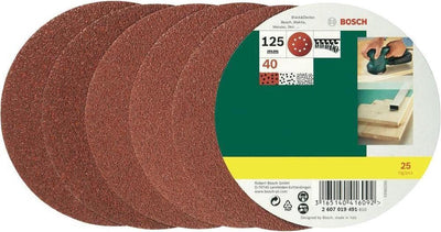 Jeu de 25 feuilles abrasives Bosch pour ponceuses excentriques 125 mm - grain 40