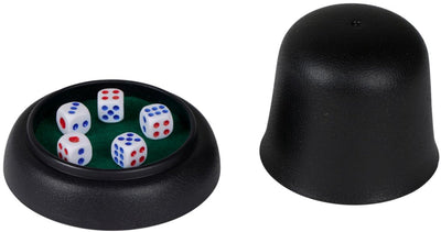 Eddy Toys Jeu de dés 7 pièces - Jeu de dés pour enfants et adultes - Jeu de dés avec gobelet à dés et plateau - Taille compacte pour les voyages et les soirées de jeux