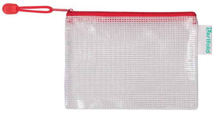 Sac de rangement Tarifold avec fermeture éclair 160x110mm pvc rd | 8 pièces