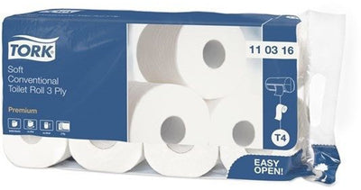 Papier toilette Tork 8pcs (110316.1) traditionnel 3 épaisseurs blanc premium pack de 8 rouleaux 250 feuilles (7310791114828)