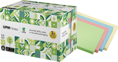 Notes d'information upm sticky notes - format 125 x 75 mm - couleurs pastel - 8 blocs-notes - in-5655-88ur-8