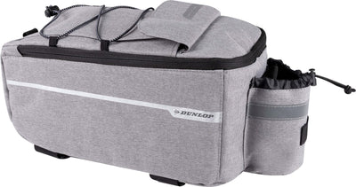 Sac isotherme Dunlop pour porte-bagages de vélo - 7 litres - sac de vélo - Fermeture Velcro - incl. compartiments de rangement supplémentaires et porte-bouteille - couche intérieure isolante - avec bandoulière - gris