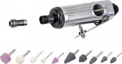 Ensemble de meuleuses pneumatiques Powerplus powair0011 - max. pression : 6,3bar - incl. mallette de rangement et 15 accessoires